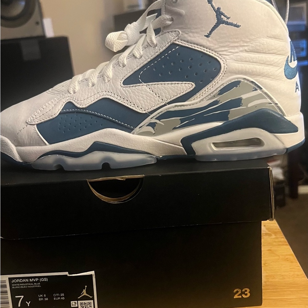 Jordan Kids' White and Teal Sneakers